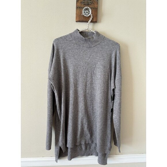 NWT Cyrus Womens Size XL Gray Mock Neck Tunic Sweater Back Zip - Picture 1 of 7